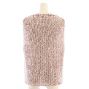 DES PRES ペインテッドヤーン クルーネックベスト ニット F ピンク /HK OS