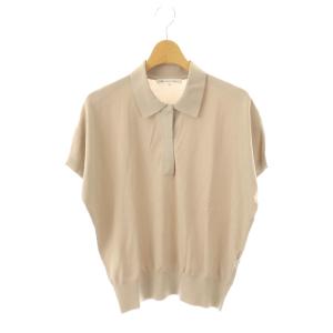 vingt-trois 25SS レーヨンポリエステルストレッチフレンチスリーブポロニット カットソー