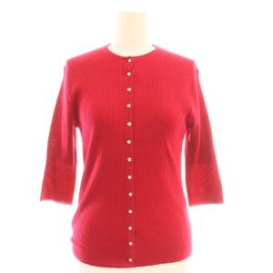 アンサンブル マーセライズドコットンリブ クルーネックカーディガン カットソー ピンク /HK OS