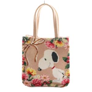 × ピーナッツ PEANUTS コラボトートバッグ おかいものSNOOPY ピンク 白 ホワイト /SS