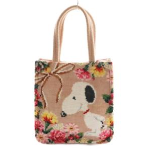 FEILER × ピーナッツ PEANUTS コラボトートバッグ おかいものSNOOPY ピンク 白 ホワイト /SS