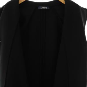 S Max Mara ビジュー付きボンディング シングルロングコート S ブラック