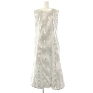 Poplin Foil Print Sleeveless Balloon Dress ワンピース ロング
