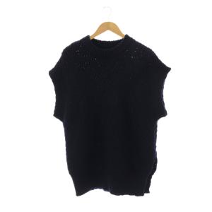Wool slub crew neck ニットベスト ウール 5 ネイビー /DO OS