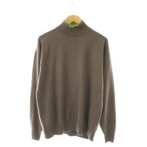 カシミヤ ダブルネックジャンパーニット セーター プルオーバー 2 グレー 黄緑 A23C-18SW02C