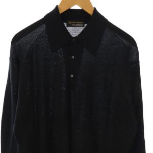 KAPTAIN SUNSHINE × ジョンスメドレー JOHNSMEDLEY ウールポロニット カットソー M ブラック /DO OS