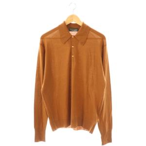 ×ジョンスメドレーウールポロニット カットソー M ブラウン /CX OS