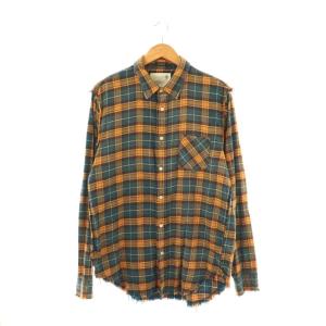 チェック柄長袖シャツ M キャメル マルチカラー /ES OS SH