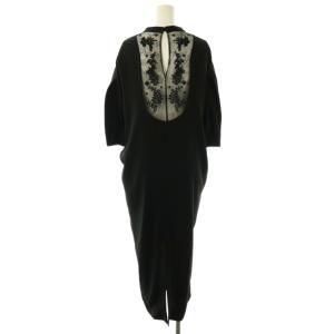 Mame Kurogouchi 24SS Satin Emboridered Dress ワンピース 2 ブラック