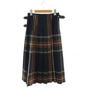 O'NEIL OF DUBLIN キルトスカート ラップスカート プリーツ チェック I 40 紺 マルチカラー /CX OS