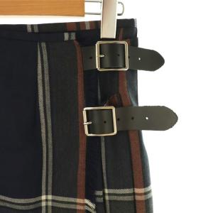 O'NEIL OF DUBLIN キルトスカート ラップスカート プリーツ チェック I 40 紺 マルチカラー /CX OS