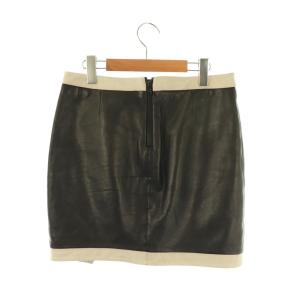 Helmut Lang シープレザー スイッチヘム スカート 2 ブラック