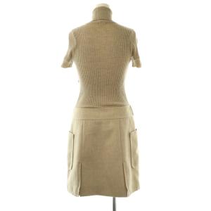 PAULE KA ウールリブニットドッキングワンピース タートル 38 ベージュ /CX OS