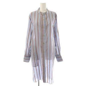 Yucca Stripe Shirt dress シャツワンピース ひざ丈 34 ライトブルー /DF