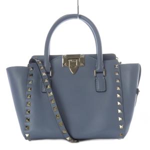 ロックスタッズミニトートバッグ 2way ブルー