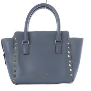 VALENTINO GARAVANI ロックスタッズミニトートバッグ 2way ブルー