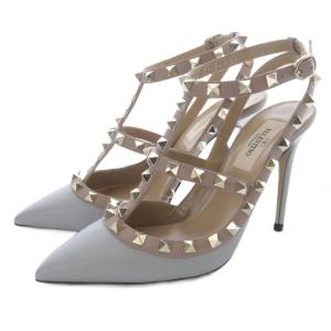 ロックスタッズ パンプス 36 グレー