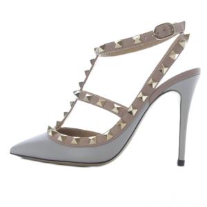 VALENTINO GARAVANI ロックスタッズ パンプス 36 グレー