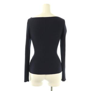 SLOBE IENA 24SS ボートネックコンパクトニット カットソー 長袖 F 紺 ネイビー /AT OS