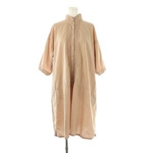 チュニックワンピース 七分袖 膝丈 コットン 2 ピンク /NR OS