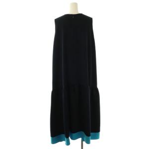 YOKO CHAN YOKOCHAN ヘムフレアドレス ワンピース 38 ネイビー ブルー  YCD-423-876