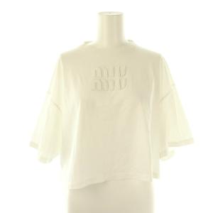 23AW エンボスロゴ入り コットンジャージー Tシャツ S ホワイト MJN385