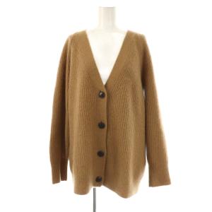 ヘアリーニット Vネック カーディガン 長袖 38 キャメル /HK OS