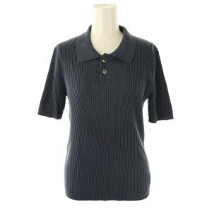 25SS ギザコットンリブ ポロカラープルオーバー カットソー F スモークブルー /CX OS