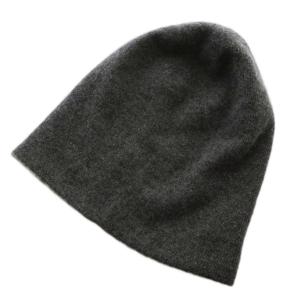 カシミヤニットキャップ 帽子 ビーニー グレー /SS OS