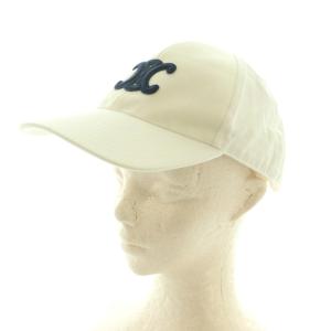 CELINE TRIOMPHE ベースボールキャップ S ホワイト 2AUT6746P