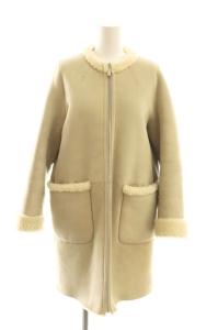 TOMORROWLAND collection リバーシブル ムートンコート ジップアップ 36 ベージュ /HK OS