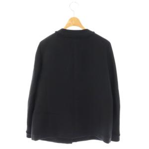 ANAYI 24AW ウールプリペラVネックロング ジャケット ノーカラー 36 ネイビー /HK OS