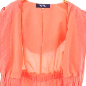 M'S GRACY 24年製 キルティング フード ジャケット ジップアップ  フリル 38 ピンク /AT OS