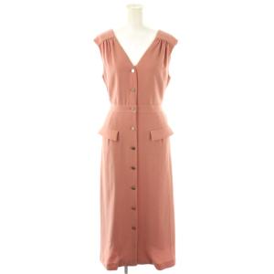 トリアセロングドレス ワンピース ノースリーブ 36 ピンク /DF OS