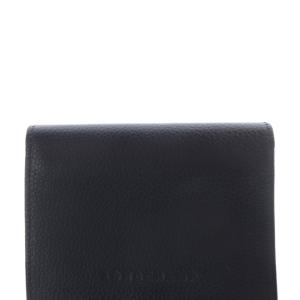 Longchamp ル・フローネ TRI-FOLD WALLET 三つ折り財布 レザー ロゴ 黒 ブラック /SR