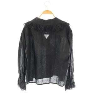 MADISONBLUE エンブロイダリーリネンシャツ XS ブラック