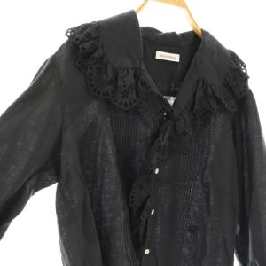 MADISONBLUE エンブロイダリーリネンシャツ XS ブラック