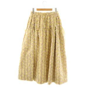 BLAMINK R PE/S FRINGE GATH スカート ロング 36 イエロー /HK OS