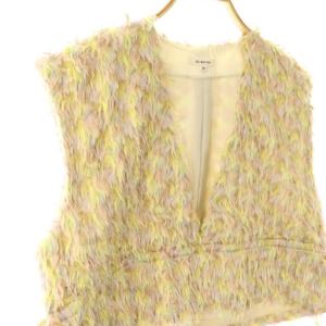 BLAMINK R PE/S FRINGE GATH ベスト プルオーバー 36 イエロー /HK OS