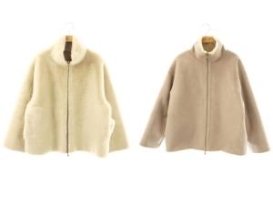 リバーシブル フェイクファーブルゾン ジャケット ジップアップ 38 アイボリー モカ /DO OS