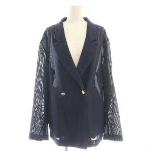 メッシュジャケット テーラード F 紺 ネイビー /AT OS