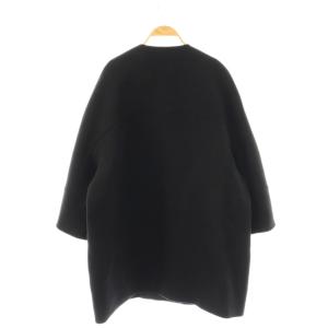 yori ウールメルトンノーカラー コート F ブラック