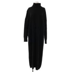 ミラノリブタートルネックニットワンピース カシミヤ混 M ブラック /DO OS