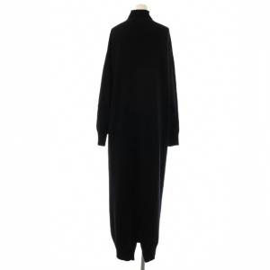 SAKULA ウールロングニットワンピース 38 ブラック /DO OS