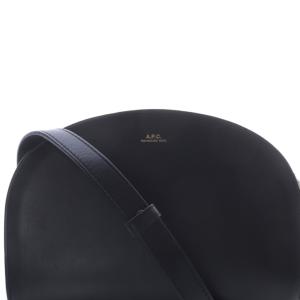 A.P.C. ハーフムーン レザー ショルダーバッグ ロゴ 黒 ブラック /SR SH