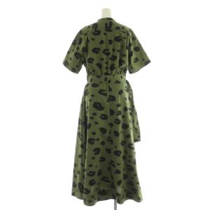 Theory LEOPARD POPLIN SS UTL SHIRTDRESS シャツワンピース ロング 半袖 2 カーキ