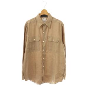 HAMPTON LINEN SHIRT ハンプトンリネンシャツ 長袖 S ベージュ /HK OS