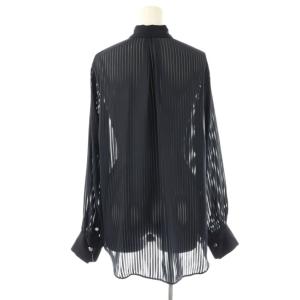 Lisiere L'Appartement 23AW  Stripe Sheer Shirt シャツ ストライプ 長袖 ネイビー /HK OS