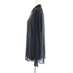 Lisiere L'Appartement 23AW  Stripe Sheer Shirt シャツ ストライプ 長袖 ネイビー /HK OS