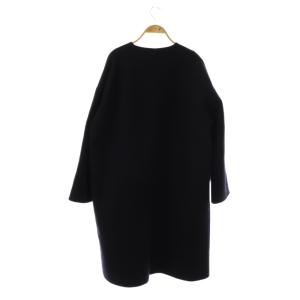 CINOH ウールカシミヤノーカラーコート 38 ネイビー